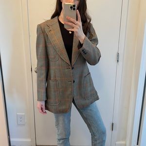 Oversized plaid blazer